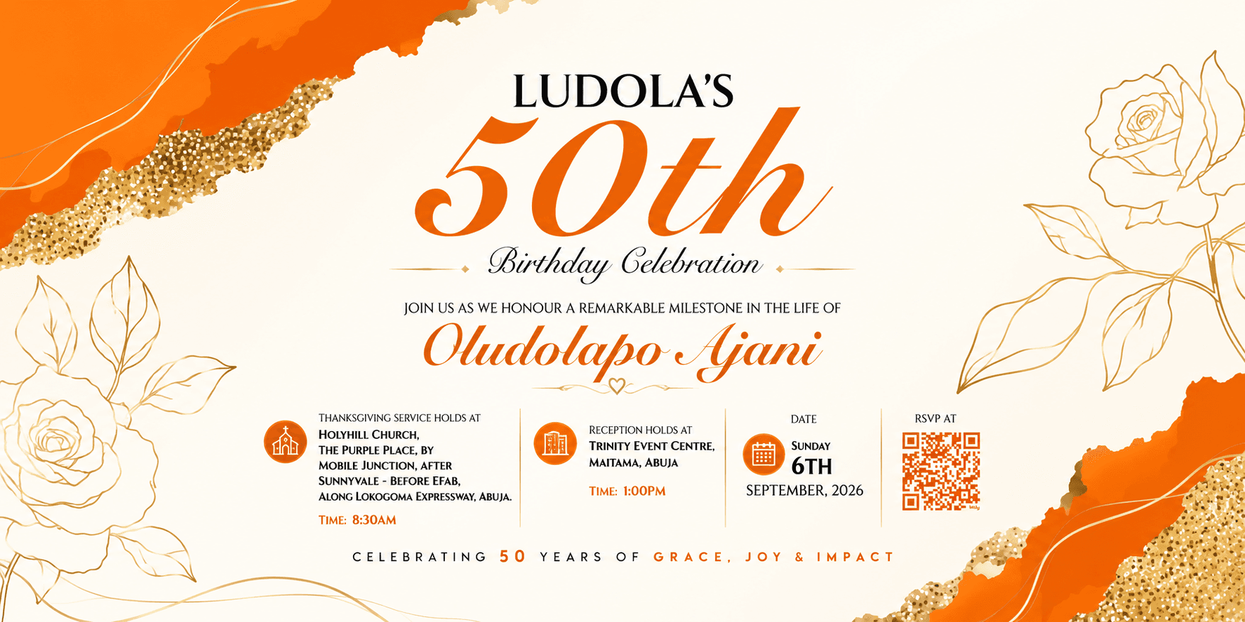 Ludola's 50th Birthday Celebration - Official Invitation