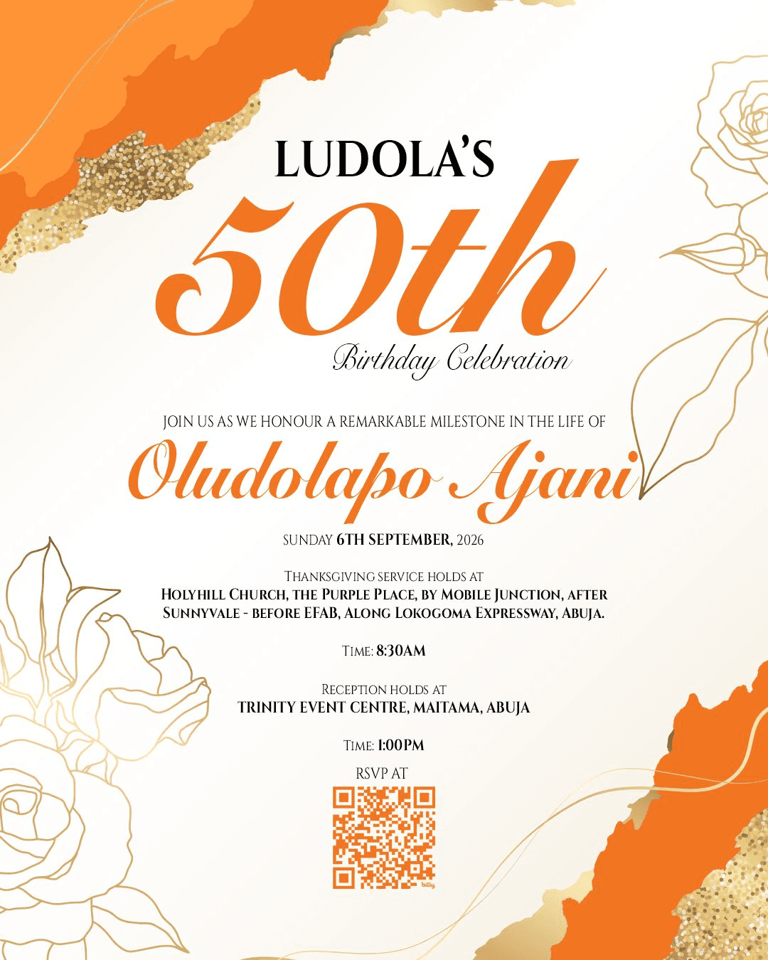 Ludola's 50th Birthday Celebration - Official Invitation